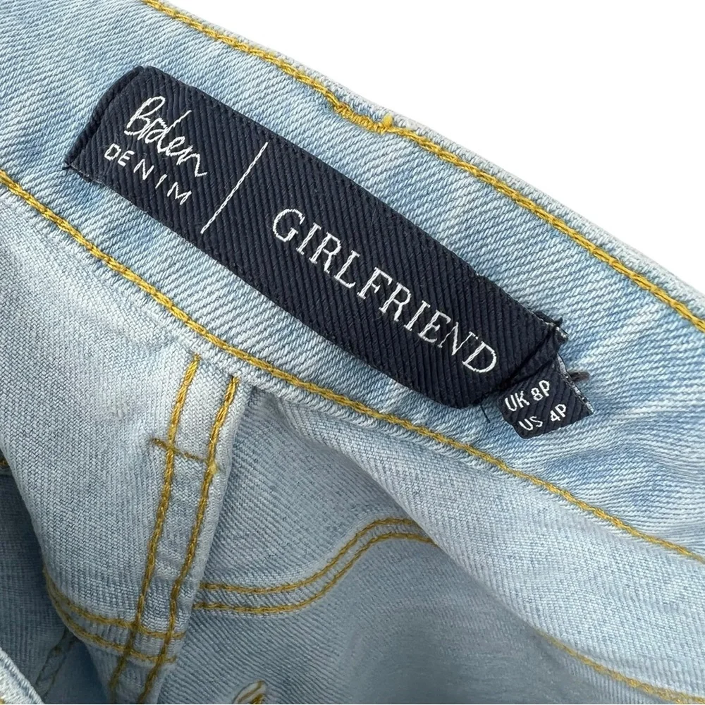 Boden Petite Light Wash High Rise Straight Leg Button Fly Girlfriend Jeans 4P